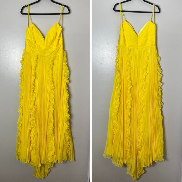 MAC DUGGAL DRESS GOWN 10 YELLOW BRIDESMAID FORMAL EVENING EVENT WEDDING GUEST - Picture 5 of 16
